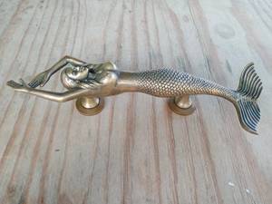 Handmade Mermaid Design Metal Door Handles For Indoor Outdoor Door Decor Luxury Furniture <b>Hardware</b> Items Handles For Home Office - Product Image 4