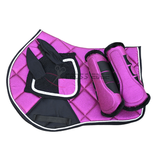 Nuevo juego de caballos matchy, almohadilla de sillín de caballo para saltar, ganchillo, velo de oreja, botas de cepillado, diseño personalizado, Caballo deportivo, nuevo juego de almohadilla de sillín - Product Image 6