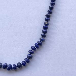 6mm 8mm naturel bleu Lapis Lazuli noué à la main lisse Rondelle perles en argent Sterling or brin collier à la mode AAA Grade - Product Image 4