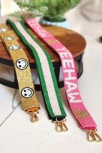 Beautiful Seed Beaded <b>Strap</b> <b>Handbag</b> Purse Bag <b>Strap</b> Custom Size Trendy Cute Style Featuring Detachable Chain Acrylic Cotton - Product Image 2