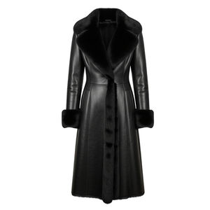 Manteau long en cuir de crocodile véritable pour femmes de qualité supérieure avec fourrure Luxe Hiver Vente en gros Prix bas Manteau long en cuir de haute qualité - Product Image 4