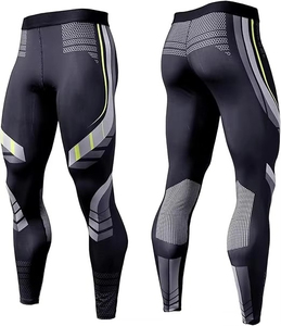 Men's Custom Sublimation Print Compression Gym Workout Tights Polyester Spandex Sublimated Running <b>Leggings</b> MMA <b>Leggings</b> - Product Image 1