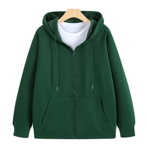 Venta al por mayor de alta calidad Drop Shoulder Twill Forro de manga larga de algodón pesado Zip up Hoodies con bolsillos para los hombres - Product Image 6