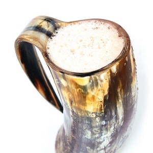 2024 Jarra de cuerno vikinga pulida con asa de animal, Calidad premium, Logotipo personalizado, Más vendida, Para fiestas en casa, Artesanía náutica - Product Image 4