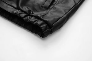 Veste en cuir de vachette matelassée respirante style urbain, 300g, col montant, motif étoile, en coton éponge, streetwear d'hiver - Product Image 5