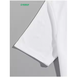Polo en coton blanc 100 % coton pour homme, motif uni, tissu personnalisé imprimé pour l'été, style décontracté grande taille - Product Image 4