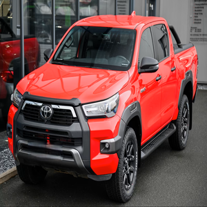 2022 for Diesel Pickup Truck <b>Bed</b> with Black Tonneau Cover and Tailgate Liner Euro VI Emission Red Exterior - Product Image 5