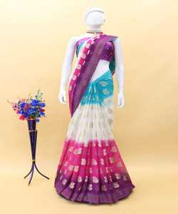 Sarouel indien satan — vêtement de fête de mariage pour femme, nouvelle collection de styliste, georgette, broderie en soie, avec chemisier - Product Image 6