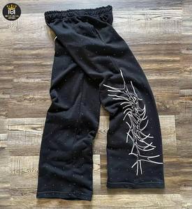 กางเกงผ้าแคนวาสประดับคริสตัลสำหรับผู้ชาย สไตล์ลำลองแนวสตรีท ประดับคริสตัลเต็มตัว กันน้ำ ระบายอากาศได้ดี ชุดแฟชั่นสุดหรู - Product Image 3