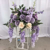 Boules de fleurs artificielles décoratives pour centre de table, boule de fleurs violet foncé, boule de fleurs fuchsia