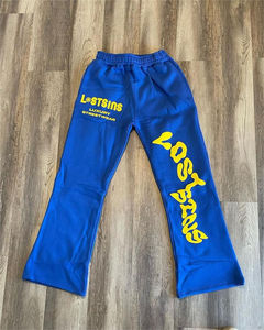 Pantalons évasés lavés à l'acide pour hommes pantalons de survêtement évasés en gros pantalons de survêtement en coton éponge français pantalons de survêtement évasés de rue pour hommes - Product Image 5