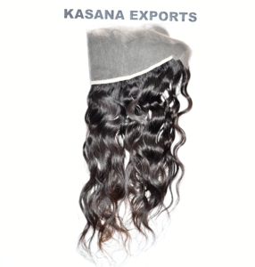 100% brut ondulé 13*6 Frontal naturel indien fabrique des cuticules alignées machine double trame vague profonde Temple Extension de cheveux humains - Product Image 5