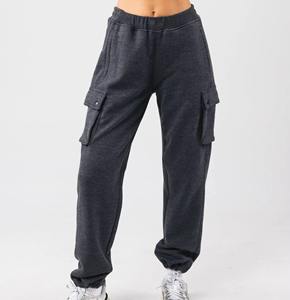 Pantalons de survêtement à jambe droite avec logo brodé, pantalons de sport à jambe large pour femmes, pantalons de yoga droits, pantalons unis simples - Product Image 2