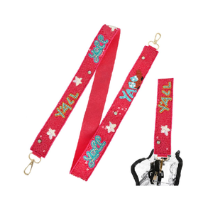 Sacs de sport de luxe faits à la main en gros avec sangle perlée, couleurs d'équipe sportive personnalisées, ceintures métalliques - Product Image 1