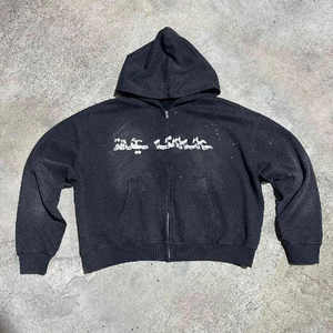 Conjunto Deportivo Personalizado de Invierno, 100% Algodón, Lavado con Piedras de Imitación, Pantalones Deportivos de Cintura Doble y Sudadera con Capucha, Estilo Urbano Unisex - Product Image 6