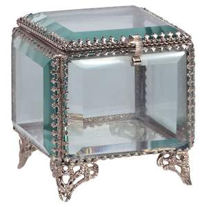 Nouvelle arrivée Boîte à bijoux décorative en laiton et en verre Conception personnalisée Boîte à bijoux en verre et en laiton antique Exportateur en gros - Product Image 2