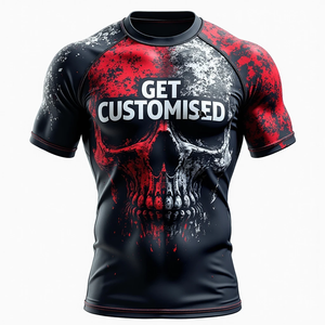 Hot Sale Custom BJJ Rash Guard Manufacturer Factory <b>Men</b> Sublimation Printed Rash Guard MMA Rash Guards - Product Image 3