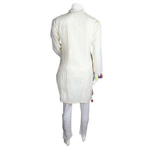 Traje de Algodón de 2 Piezas Bordado para Mujer - Color Fawn - Product Image 2