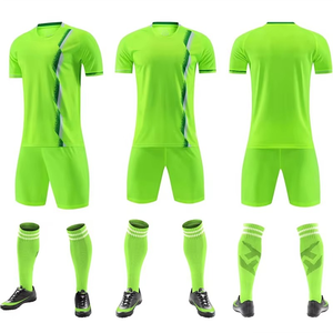 Kit de football classique Design Wear Soccer Jersey Fabricant Ensembles Polyester Unisexe Solid Colors Short Sleeve Soccer - Product Image 5