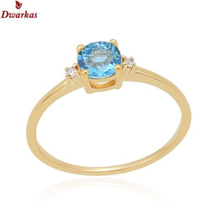 Bijoux fins minimalistes de luxe plaqués or argent sterling 925 topaze bleue ciel CZ multi pierres précieuses bague fabricant en gros - Product Image 1