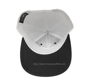 Sombreros de camionero deportivos de tela vaquera/Lona de alta calidad personalizados carbón/malla blanca moda bajo MOQ tela OEM - Product Image 6
