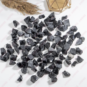 Piedras rugosas de obsidiana negra, piedra cortada, cristales, piedras de grava para curación - Product Image 1