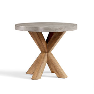 Nouvelle table à manger en bois, table de jardin, table à manger avec plateau en ciment pour l'extérieur et l'intérieur - Aurora - Product Image 1