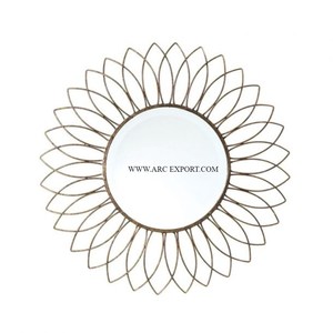 Miroir mural en métal de la plus haute qualité Design fabuleux Miroir mural poli et brillant Art mural Vente en gros Décoration de salon et de maison - Product Image 2