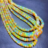 Perles d'opale éthiopienne de qualité supérieure, facettées, rondes, 3,5-5 mm, magnifiques perles d'opale de feu de Welo pour la fabrication de bijoux en opale jaune