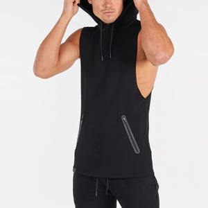 Cremallera completa sin mangas con capucha sólido en blanco Unisex Sudadera con capucha chaleco chaqueta otoño nueva llegada personalizado alta calidad francés Terry Casual - Product Image 1