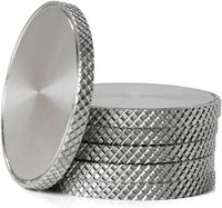 Monedas de latón en blanco de 40 mm x 4 mm para grabado láser, con caja de protección de acrílico, monedas de desafío en blanco con borde roscado para manualidades DIY