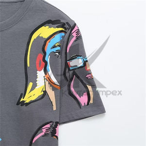 Camisetas bordadas personalizables para mujer-Tela de alta calidad con diseños de bordado personalizados, ideal para ropa informal - Product Image 4