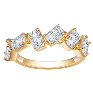 Anillo de Boda de Moda Messi Gems, Regalo para Mujer, Plata de Ley 925, Chapado en Oro de 14K, Anillo de Diamante Moissanite DEF - Product Image 1