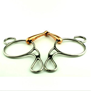 Bocados de dos anillos para caballo al por mayor, bocado de caballo de acero inoxidable de alta calidad con boquilla de cobre - Product Image 2