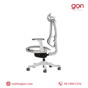 Silla Ergonómica Pro 2 Moderna con Elevación, Silla Giratoria Contemporánea con Reposacabezas Ajustable, Malla de Tela, Aluminio y PU para Oficina en Casa - Product Image 3