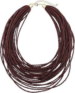 High Quality Seed Beads <b>Necklace</b> for Women Statement Multi Layer Chunky <b>Bib</b> Collar Cluster Gift - Product Image 1