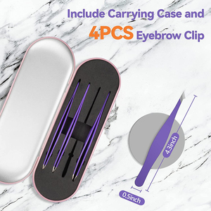Top Beauty Tweezers <b>Makeup</b> <b>Kit</b> Hair Remover Eyebrow Tweezers Anti Static Tweezers for Eyebrow Extension German Stainless Set - Product Image 4