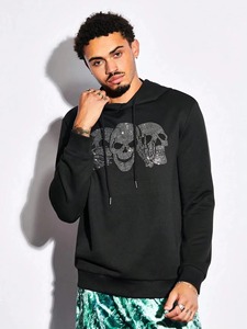 Sudaderas Térmicas Personalizadas al por Mayor para Hombre, con Cierre Completo y Capucha Extra Grande, Diseño de Logotipo con Pedrería para Invierno - Product Image 2