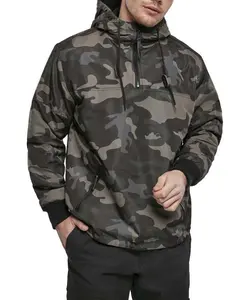 Chaqueta Anorak Personalizada al por Mayor, de Alta Calidad, Ecológica, Impermeable, 100% Poliéster, con Media Cremallera y Cuello Alto para Hombre - Product Image 1