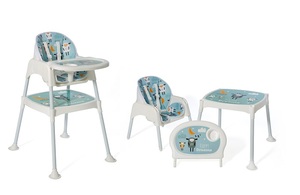 Chaise haute pour bébé convertible portable personnalisable en plastique durable conforme à la norme EN 14988 motifs d'autocollants incroyables pour 0-12 mois - Product Image 4