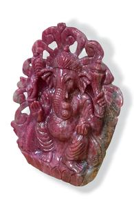 Rodonita natural Ganesh Piedra preciosa Ganesha Entrada Estatua Ganesh Escultura Tamaño grande Ganesha Regalo de inauguración de la casa Decoración para el hogar - Product Image 3