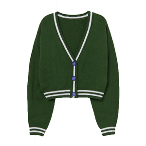 Suéter Clásico de Moda para Mujer, Manga Larga, con Logotipo Bordado en Chenilla Personalizado, Holgado, Cuello en V, Talla Grande, para Invierno - Product Image 6