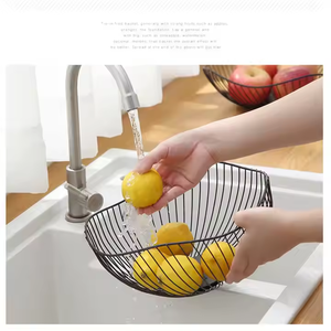Nordic Modern Creative Iron Fruit and Vegetable <b>Basket</b> Metal <b>Draining</b> Plate for Kitchen Snack Pantry Use for Home Living Room - Product Image 4