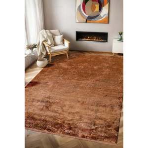 พรมปูพื้นเน็ตไลน์ รุ่น PO004 สีน้ำตาลทันสมัย ผลิตจากใยวิสโคสผสมอะคริลิก ย้อมสีอย่างดี ไม่หลุดร่วง ทำความสะอาดง่าย ทนทาน ขนาด 160x230 ซม. สำหรับใช้ในบ้านโดยดีพอต - Product Image 2