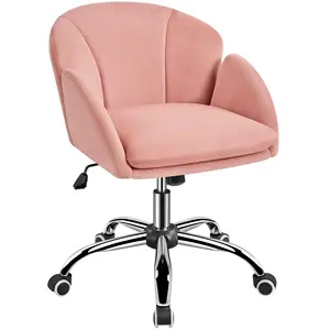 Kolçaklar 360 döner ve yükseklik ayarlanabilir Modern döner haddeleme masaüstü bilgisayar sandalye ofis pembe makyaj sevimli Vanity sandalye