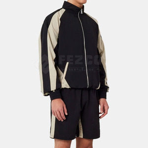 เซ็ตเสื้อแจ็คเก็ตกันลมและกางเกงขาสั้นสำหรับผู้ชายชุดวอร์มกางเกงขาสั้นสำหรับฤดูร้อนสไตล์ไม่ซ้ำใคร - Product Image 4