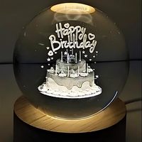Veilleuse LED sphérique en silicone Desidiya 3D Crystal Ball Art Déco, décoration d'intérieur, cadeau pour anniversaire, condoléances, Diwali, mariage, Ramadan