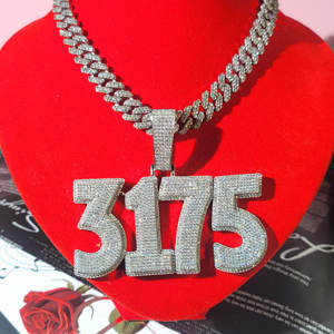 Colgantes Finos de Lujo Unisex para Hombre y Mujer, Personalizados en Plata 925, Estilo Hip Hop, con Diamantes de Corte Brillante, Moissanita Certificada IGI, Oro - Product Image 4