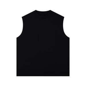 Chaleco de algodón 100% para hombre con logotipo personalizado 300G Chaleco deportivo de verano pesado Camiseta suelta sin mangas Estilo formal - Product Image 4