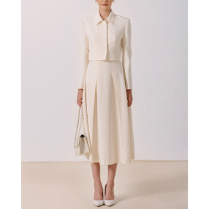 Top Sales <b>Long</b> Pleated Women's <b>Skirt</b> Eco-friendly MAGNUS CIRCULAR <b>SKIRT</b> Women's Clothes Sustainable Fashion <b>WHITE</b> ANT Vietnam - Product Image 1